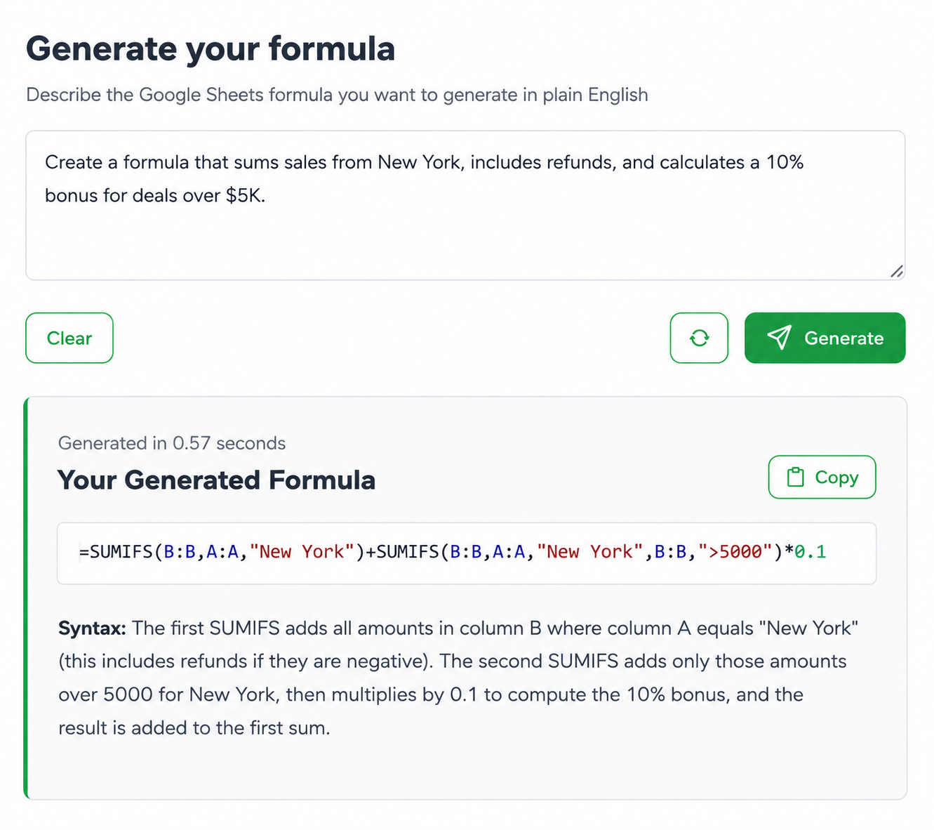 Refine your formula